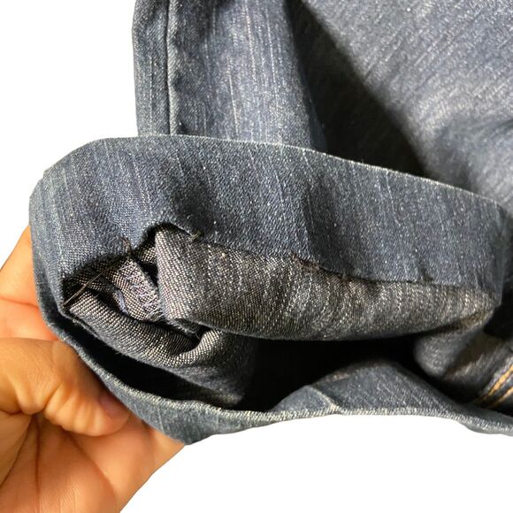 Christopher & Banks Womens Modern Fit Straight Leg Blue Denim Jeans Sz 12 Hemmed - Picture 4 of 9
